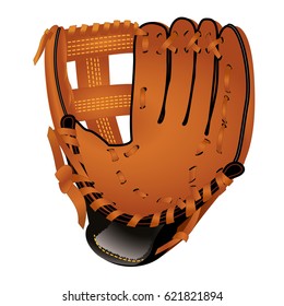 Baseball glove, isolated on white. Color vector illustration