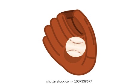 Baseball with glove isolated vector illustration