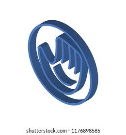 Baseball glove isometric left top view 3D icon