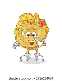 baseball glove laugh and mock character. cartoon mascot vector