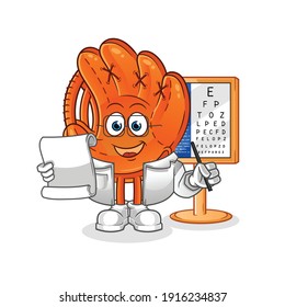 baseball glove oculist cartoon. cartoon mascot vector