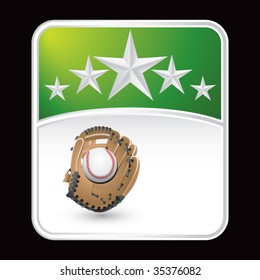 béisbol y guantes en el fondo de la estrella