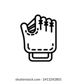 Baseball Glove Outline Icon Vector Illustration