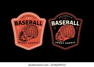 luva de beisebol, luva de softball de beisebol mitt retro vintage logotipo vetor coleção conjunto para clube de esporte de beisebol, torneio, camiseta, designs de mercadorias