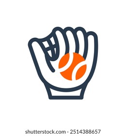 Baseball Glove Sport Vector Icon Illustration