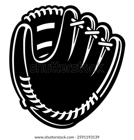 A baseball glove in the style of a Vintage vector graphic, made in affinity Designer.