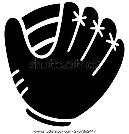 A baseball glove in the style of a Vintage vector graphic, made in affinity Designer.