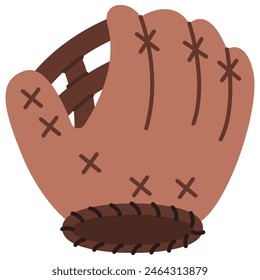 Baseball glove vector cartoon illustration isolated on a white background.