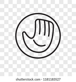 Baseball glove vector icon isolated on transparent background, Baseball glove logo concept