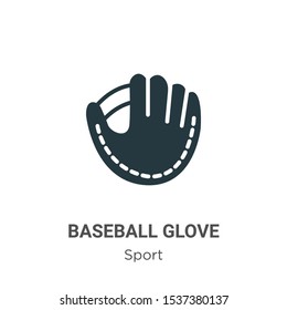 Baseball glove vector icon on white background. Flat vector baseball glove icon symbol sign from modern sport collection for mobile concept and web apps design.