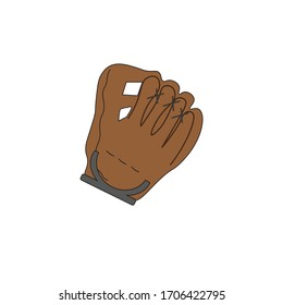 guante de béisbol, vector sobre fondo blanco