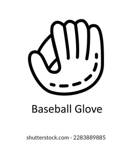 Vector de guantes de béisbol   iconos de esquema. Material gráfico simple