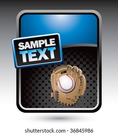 baseball and glove web template colored blue