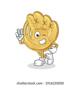 baseball glove young boy character. cartoon mascot vector
