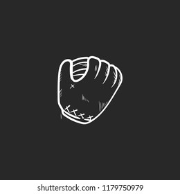 baseball gloves doodle flat black