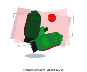 Baseball gloves illustration. Ball, player, protection. Sport concept. Vector illustration can be used for topics like professional sport, playing outside, game