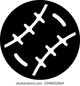 Baseball Glyph Icon - Single Icon, Vector