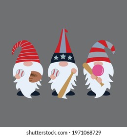 baseball gnome t shirt design vector