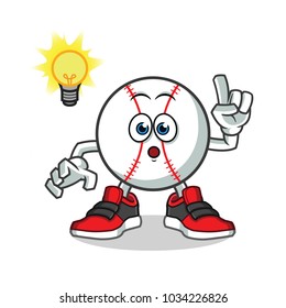 baseball got an idea mascot vector cartoon illustration
