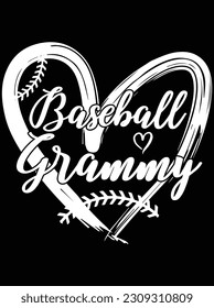 Baseball grammy vector art design, EPS file. design file for T-shirt. SVG, EPS cuttable design file