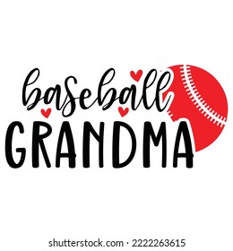 Abuela de béisbol. Es bueno para la impresión de camisetas, el afiche, la decoración de la casa y el diseño de regalos.