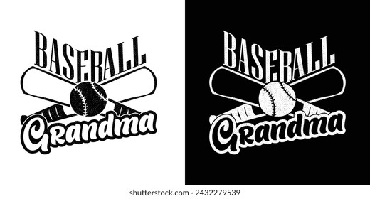 Baseball Grandma quotes t shirt design. Baseball typography t shirt design. sports vector t shirt, tournaments, logo, banner, poster, cover, black and white