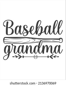 Baseball Grandma t shirt design template