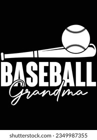 Baseball grandma vector art design, eps file. design file for t-shirt. SVG, EPS cuttable design file svg