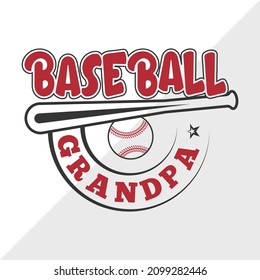 Baseball Grandpa Printable Vector Illustration