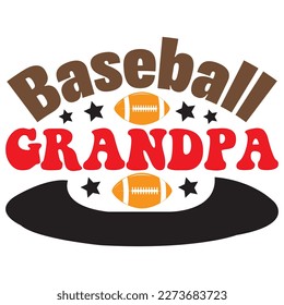 Baseball Grandpa T-Shirt Design Vector File svg