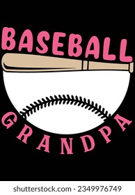 Baseball grandpa vector art design, eps file. design file for the t-shirt. SVG, EPS cuttable design file