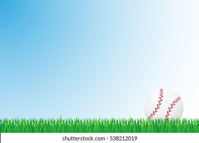 Baseball Grass Field Vector Illustration Isolated On Background
