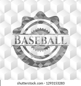 Baseball grey emblem with cube white background