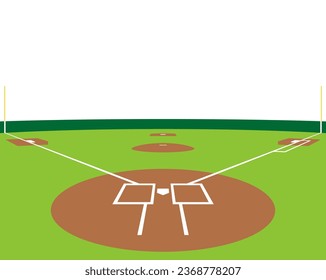 The baseball ground isolated on white background