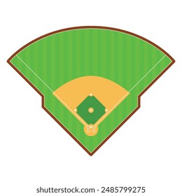 Icono de Vector de béisbol. Ilustración de campo de césped deportivo de béisbol. Vector de campo de juego de béisbol