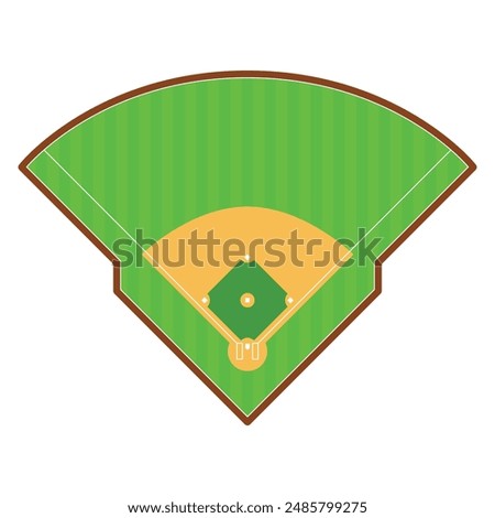 Baseball ground vector icon. Baseball sports grass pitch illustration. baseball game field vector