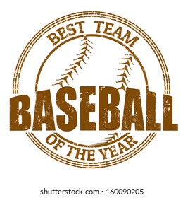Baseball grunge rubber stamp on white, vector illustration