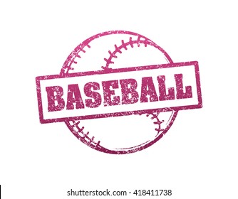 Baseball grunge style rubber stamp. Vector illustration. 