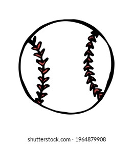 Baseball hand drawn colored vector doodle icon EPS10 isolated on white background