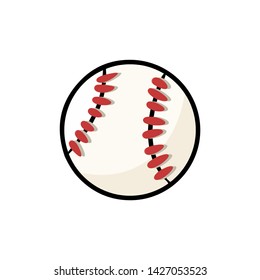 Baseball hand drawn isolated image. Cute baseball doodle