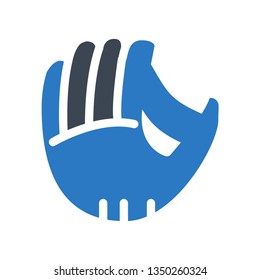 baseball hand glyph double color