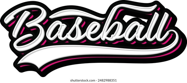 Baseball Hand lettering Typography vector template