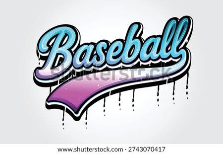 Baseball Hand Lettering Typography Vector Template