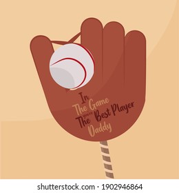 Baseball Happy fathers day in beige background holiday - Vector