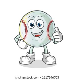 baseball happy thumbs up cartoon. cartoon mascot vector