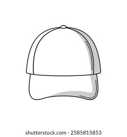 baseball hat cap front view white vector design illustration