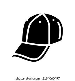 Baseball Hat Cap Glyph Icon Vector. Baseball Hat Cap Sign. Isolated Symbol Illustration