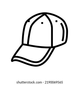 Baseball Hat Cap Line Icon Vector. Baseball Hat Cap Sign. Isolated Contour Symbol Black Illustration