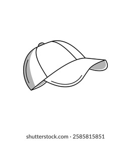 baseball hat cap side view white vector design illustration