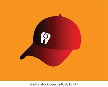 Baseball hat icon, Cap icon with dental logo. Vector illustration.